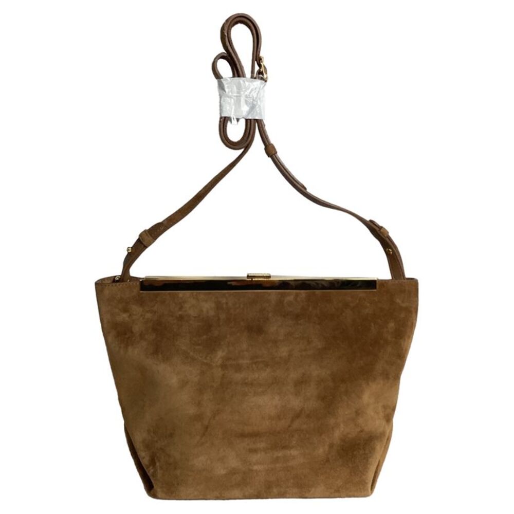 Pre Loved Khaite Vintage Suede Leather Handbag Women brown | ochre Crossbody - Picture 3 of 8